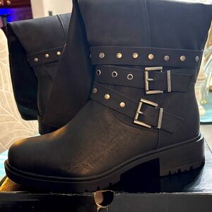 Torrid Stylish Black Buckle knee high Boots